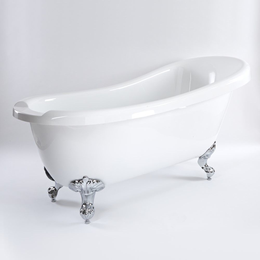 Freistehende Badewanne mit erhöhter Rückenschräge, 1710mm x 740mm - Füße wählbar - Oxford
