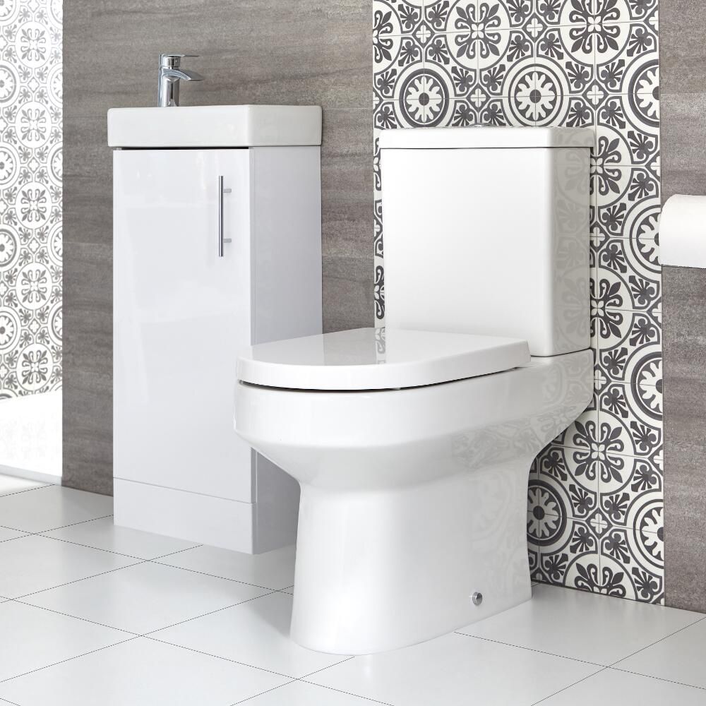 Stand-WC & Stand-Waschtisch Set, Unterschrank B 400mm Farbe wählbar - Covelly & Cluo