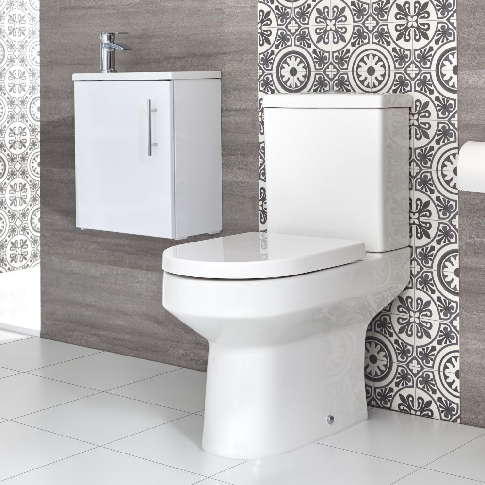 Stand WC & Hänge-Waschtisch Set, Unterschrank B 400mm Farbe wählbar