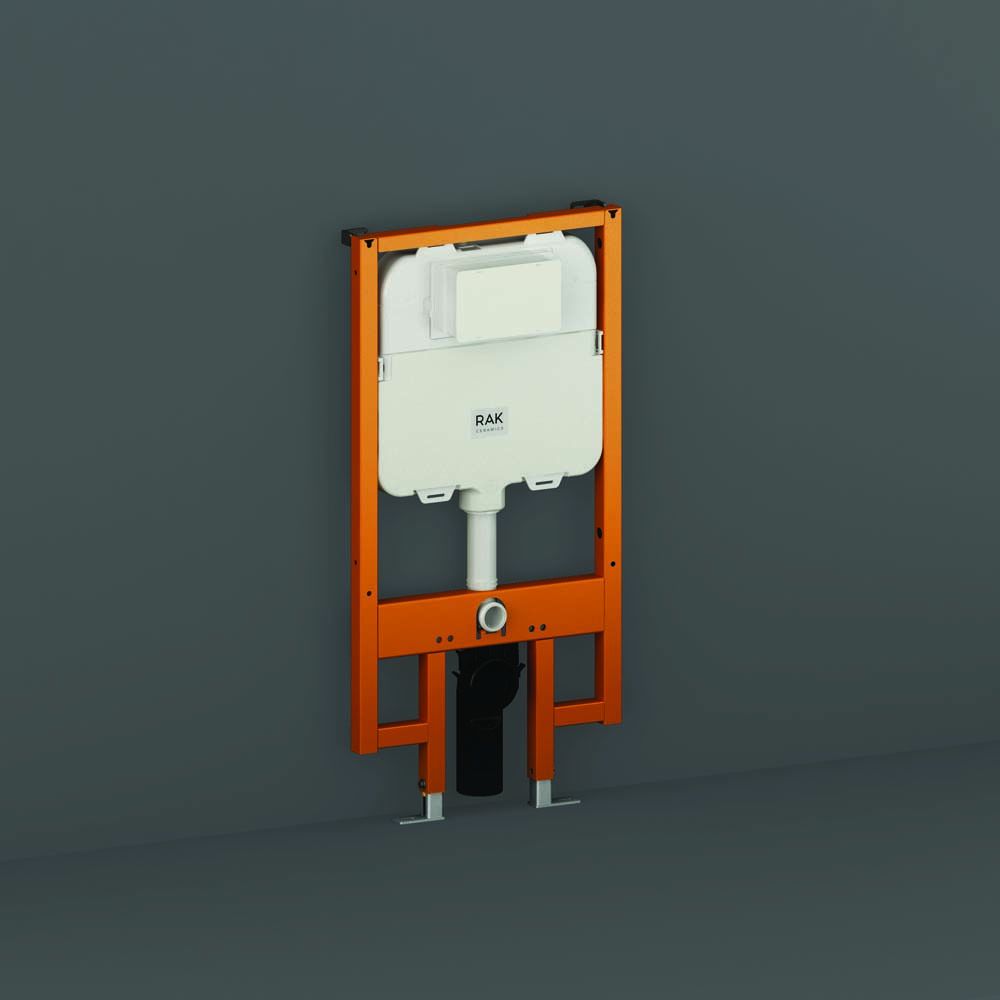 Vorwandelement für Hänge-WCs inkl. Spülkasten mit Metallgestell, Slimline 80mm, Betätigungsplatte wählbar - RAK Ecofix x Hudson Reed