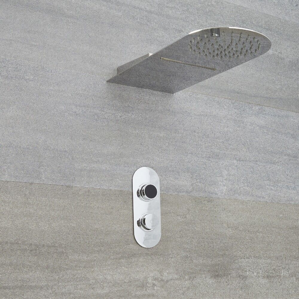 Digitale Dusche für zwei Funktionen, inkl. Duschkopf mit Wasserschwallausguss - Narus