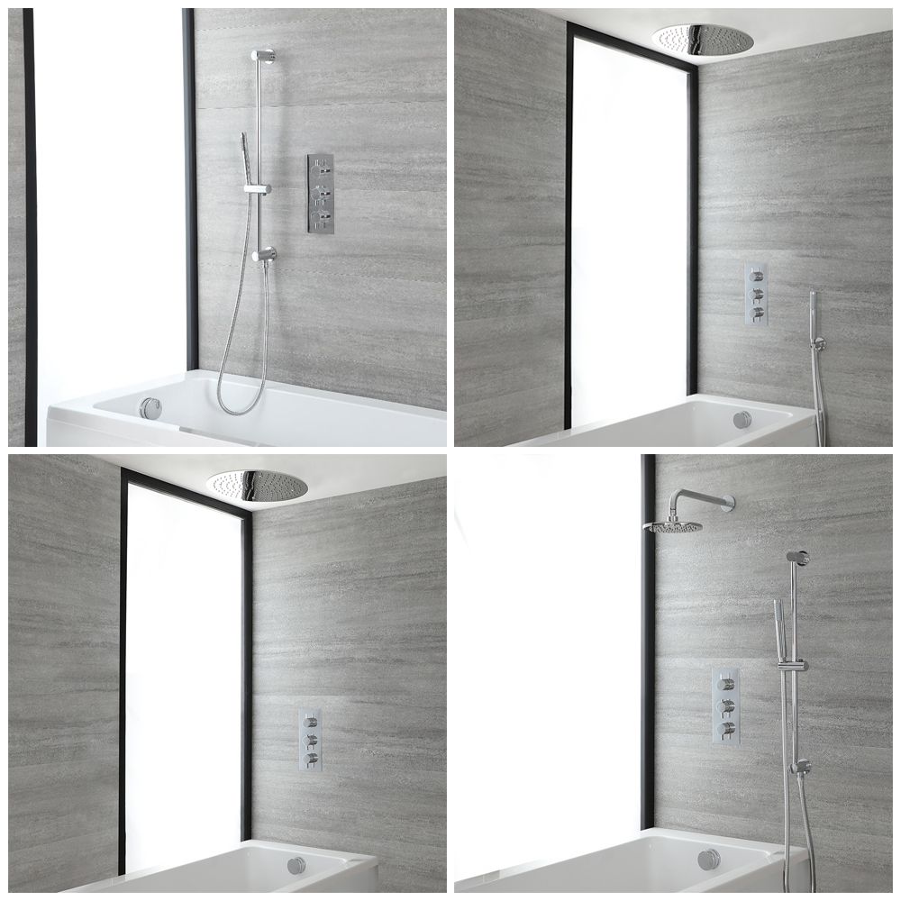 Dusch- und Badesystem mit Unterputz-Thermostat – Funktionen wählbar – Chrom – Como