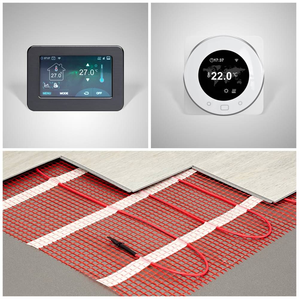 Elektrische Fußbodenheizung – Wählbare Größe und WLAN-Thermostat