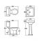 Traditionelle Badausstattung Carlton mit Toilette, Waschbecken, Badewanne und Armaturen - Greiffüße Schwarz