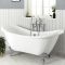 Freistehende Badewanne mit erhöhten Rückenschrägen, 1750mm x 730mm, Mittelablauf - Füße wählbar – Oxford