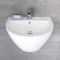 Wand-Handwaschbecken 530mm x 440 mm Weiß 1 Hahnloch - Ashbury