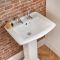 2-Loch Stand-Waschbecken mit Säule und Stand-Toilette Set - Chester