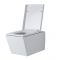 Quadratisches Hänge-WC Weiß inkl. Sitz mit Absenkautomatik - Halwell