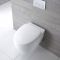Rundes Hänge-WC Weiß ohne Spülrand inkl. Sitz mit Absenkautomatik - Kenton