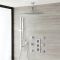 Duschsystem mit Thermostat und Umsteller – mit 300mm x 300mm Duschkopf, Brausestangenset und Körperdüsen - Chrom - Kubix