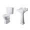 Badezimmerset Retro - mit freistehender Badewanne, Stand-WC, und Standwaschbecken (ohne Armaturen) - Greiffüße Chrom - Carlton