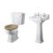 Badezimmerset Retro - Toilette, Waschbecken und Badewanne - mit Armaturen und Ablaufgarnituren - Carlton