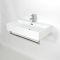 Eckiges Hängewaschbecken Weiß 750mm x 420mm mit Handtuchhalter Chrom - Sandford
