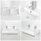 Eckiges Doppel-Hängewaschbecken Weiß 820mm x 420mm mit Handtuchhalter Chrom - San