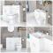  Waschtisch mit Unterschrank Kombi-Set mit Stand Toilette Weiß, Links - Geo