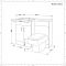  Waschtisch mit Unterschrank Kombi-Set mit Stand Toilette Weiß, Links - Geo