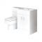 Waschtisch mit Unterschrank Kombi-Set mit Stand Toilette Weiß, Rechts - Geo