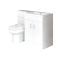  Waschtisch mit Unterschrank und Stand WC Kombi-Set Weiß, Rechts - Geo
