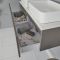1200mm Grauer Unterschrank mit weißer Konsolen und Doppel-Aufsatzwaschbecken - Newington