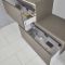Waschtischunterschrank Versetzt 1400mm Aufsatzwaschbecken und LED wählbar - Grau – Newington