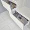 Waschtischunterschrank Versetzt 1400mm Aufsatzwaschbecken und LED wählbar - Weiß – Newington