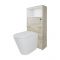 Modernes Badezimmerset – 800mm Waschtischunterschrank, WC mit Spülkastenverkleidung, Regalboxen & Spiegel - Helle Eiche - Hoxton