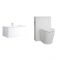 Badezimmerset Waschtisch mit Unterschrank 800mm & Stand WC mit Vorwandelement - Mattweiß - Newington