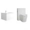 Badezimmerset Waschtisch mit Unterschrank 600mm & Stand WC mit Vorwandelement - Mattweiß - Newington