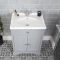 Traditioneller Waschtischunterschrank mit Waschbecken, 630mm – Hellgrau – Farbe der Griffe wählbar – Thornton