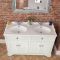Traditioneller Waschtischunterschrank mit Doppelwaschbecken, 1200mm – Rauchgrau – Farbe der Griffe wählbar – Thornton
