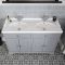 Traditioneller Waschtischunterschrank mit Doppelwaschbecken, 1200mm – Hellgrau – Farbe der Griffe wählbar – Thornton