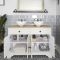 Traditioneller Waschtischunterschrank, 1200mm – Antikweiß – Aufsatzwaschbecken und Farbe der Griffe wählbar – Thornton