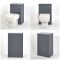 Stand-WC mit verkleidetem Spülkasten, grau, 800mm x 500mm – inkl. Spülkasten und Sitz mit Absenkautomatik – Atticus