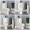 Nostalgie Stand WC mit 500mm Spülkastenverkleidung Antikweiß, inkl. Spülkasten und Sitz - Thronton