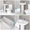 Säulenwaschbecken, WC mit aufgesetztem Spülkasten und Badewanne Set - Covelly