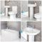 Badezimmerset Säulenwaschbecken & WC mit aufgesetztem Spülkasten und Badewanne - Covelly