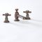 3-Loch Waschtischarmatur mit Zugstangen-Ablaufgarnitur, Kreuzgriffe - geölte Bronze - Elizabeth