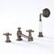 Elizabeth - Traditionelle 4-Loch Kreuzgriff-Wannenarmatur mit ausziehbarer Handbrause - Geölte Bronze