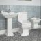 Traditionelles Badezimmerset – mit Stand-WC, Hänge-Bidet und Standwaschbecken (Anzahl der Hahnlöcher wählbar) - Chester