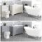 Traditionelles Bad Komplettset - mit freistehender Badewanne, WC mit verkleidetem Spülkasten, Doppel-Waschbecken mit Unterschrank (B 1200) - Thornton