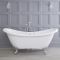 Traditionelles Bad Komplettset - mit freistehender Badewanne, WC mit verkleidetem Spülkasten, Aufsatz-Waschbecken mit Unterschrank (B 645mm) - Thornton