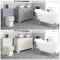 Traditionelles Bad Komplettset - mit freistehender Badewanne, WC mit verkleidetem Spülkasten, Doppel-Aufsatzwaschbecken mit Unterschrank (B 1200) - Thornton