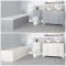Badausstattung mit Einbau-Badewanne, Doppel-Aufsatzwaschbecken mit 1200mm Unterschrank und Toilette mit verkleidetem Spülkasten - Thornton