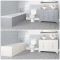 Badausstattung mit Einbau-Badewanne, Doppel-Aufsatzwaschbecken mit 1200mm Unterschrank und Toilette mit aufgesetztem Spülkasten - Thornton