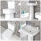 Säulenwaschbecken und WC mit aufgesetztem Spülkasten - Sandford