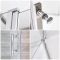 Duschkabine mit Schwingtüren, für Eckeinbau – inkl. Duschwanne mit Schiefer-Effekt (Finish wählbar) – wählbare Größe – Chrom – Portland