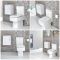 Eckiges Stand WC & Slimline Hänge-Waschtisch Set, Unterschrank B 400mm Farbe wählbar