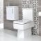 Eckiges Stand WC & Slimline Hänge-Waschtisch Set, Unterschrank B 400mm Farbe wählbar