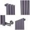 Elektrischer Design Heizkörper (einlagig), horizontal, H 635mm - Lila (Dahlia Purple) - Breite, Thermostat und Kabelabdeckung wählbar - Revive