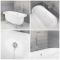 Freistehende Badewanne mit zwei Rückenschrägen, 1730mm x 780mm, Mittelablauf - Füße wählbar - Richmond